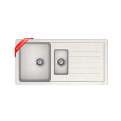 Ukinox Valente D 150L 1.5 Bowl White Granite Kitchen Sink - Ukinox