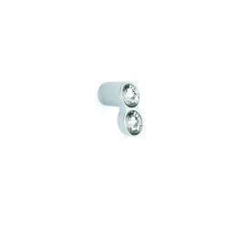 Umut 92 Stone Embellished Button Shaped Chrome Cabinet Pull - Umut