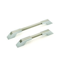 Umut Kulp 770 Series 256mm Chrome and White Furniture Handle - 1