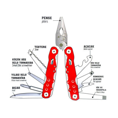 Vip-Tec 9 Parça Multi Fonksiyonel Çakı/Pense Set (Kılıflı) - 3