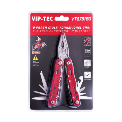 Vip-Tec 9 Parça Multi Fonksiyonel Çakı/Pense Set (Kılıflı) - 7