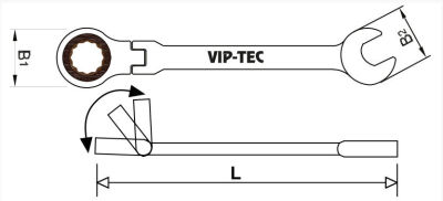Vip-Tec Cırcırlı Kombine Anahtar 12mm - 2
