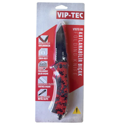 Vip-Tec VT875196 Katlanabilir Çok Amaçlı Çelik Bıçak - 1