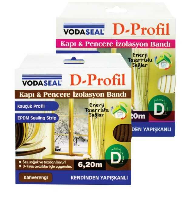 Vodaseal Kapı Pencere Bandı D Profil Beyaz 3.7mm