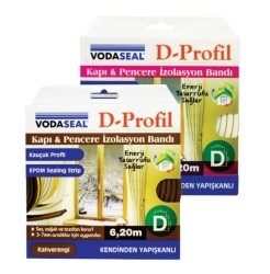 Vodaseal Kapı Pencere Bandı D Profil Kahverengi 3.7mm - Vodaseal