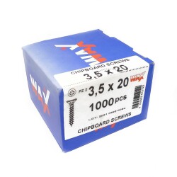 Wax Chipboard Screw 3.5X20 (1000 Pieces) - Wax