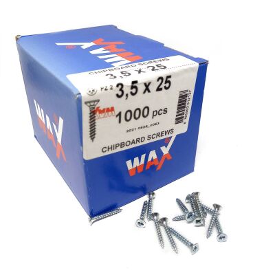 Wax Chipboard Screw 3.5X25 (1000 Pieces) - 2