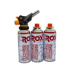 WS-509C Bütan Gaz Torch Kamp Pürmüz Seti 3 Tüp Kartuşlu - ROX CAMPING