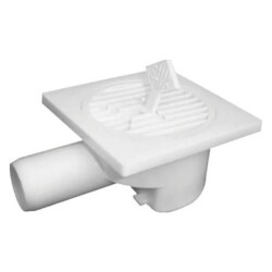 Yilmaz Floor Siphon 10x10Cm Side Outlet &Oslash;32 Plastic White - Yılmaz